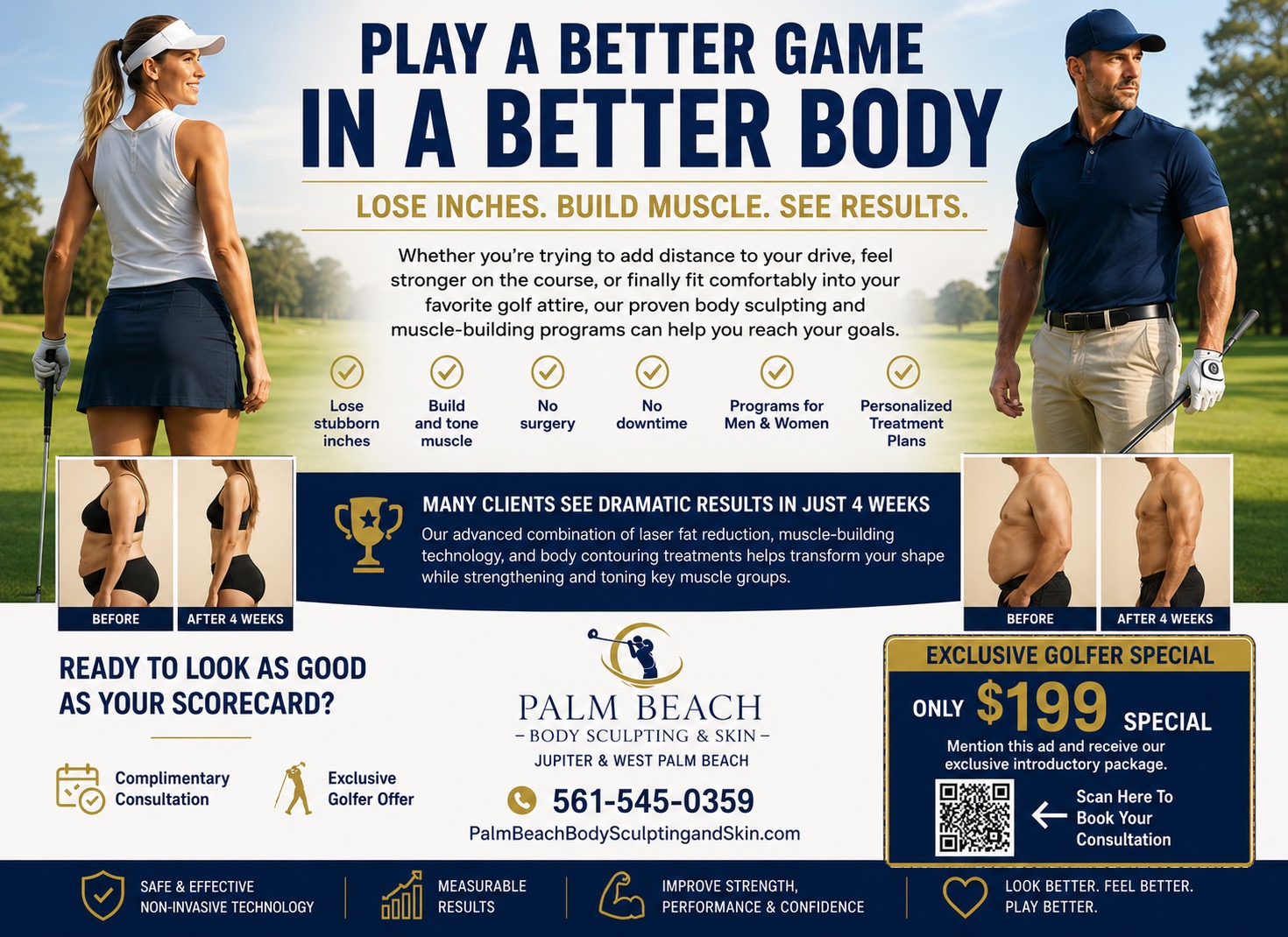 Golfer's Makeover — body contouring and toning package for golfers at Palm Beach Body Sculpting & Skin